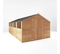 20x10 Wooden Garden Shed Overlap Apex Workshop Storage Windows 20ft 10ft