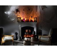 20x10FT (6x3m) Halloween Fireplace With Spider Webs Photography Backdrop