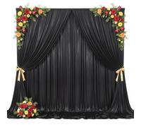20x10ft Black Sequin Backdrop Curtain for Parties Glitter Photo Backdrop Wrinkle Free Polyester Drapes Shimmer Back Drop for Wedding Birthday Baby Shower Photography Shiny Background 4 Panels 5x10ft