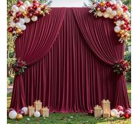 20x10ft Burgunday Backdrop Curtains for Wedding Parties Wrinkle Free Blue Curtains Photo Backdrop Drapes for Photography Birthday Baby Shower Soft Fabric Party Backgournd for Photoshoot