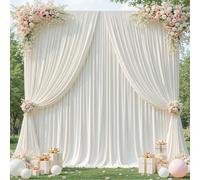 20x10ft Cream White Backdrop Curtains for Wedding Parties Wrinkle Free Blue Curtains Photo Backdrop Drapes for Photography Birthday Baby Shower Soft Fabric Party Backgournd for Photoshoot