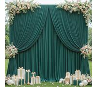 20x10ft Hunter Green Backdrop Curtains for Wedding Parties Wrinkle Free Blue Curtains Photo Backdrop Drapes for Photography Birthday Baby Shower Soft Fabric Party Backgournd for Photoshoot