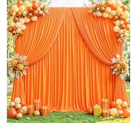 20x10ft Orange Backdrop Curtains for Wedding Parties Wrinkle Free Blue Curtains Photo Backdrop Drapes for Photography Birthday Baby Shower Soft Fabric Party Backgournd for Photoshoot
