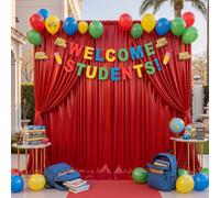 20x10FT Red Sequin Backdrop Curtains Wrinkle Free Drapes for Back to School