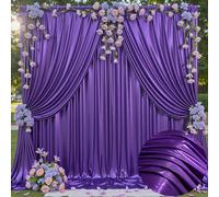 20x10ft Wrinkle Free Purple Sequin Backdrop Curtain for Wedding Parties