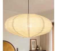 20X10inch Large Hanging Beige Lamp Shade Round Linen Pendant Lamp Shade Minimalist Can replace Hanging Lampshade Paper Lanterns Handmade Fabric Linen Lantern Lights Covers for Living Room Bedrooms