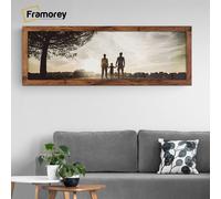 (20x12 Inch) Panoramic Size Rustic Oak Picture Frame Wall Art Frames Flat Wooden Effect Poster Frame