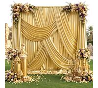 20x12FT Gold Sequin Curtains Backdrop, Wrinkle Free Back Drop for Wedding