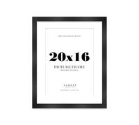 20x16 Black Frame With Mount for A3 Pictures 28mm Edge Portrait and Landscape Display with Wall Hooks, 1 Pack