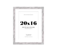 20x16 Distressed Wood Frame With Mount for A3 Pictures 28mm Edge Portrait and Landscape Display with Wall Hooks, 1 Pack