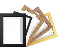 20X16 GOLD MODERN WIDE PHOTO PICTURE POSTER FRAME WITH BLACK 18X14 MOUNT