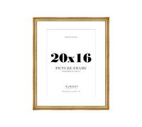 20x16 Gold Ornate Photo Frame With White Mat For A3 Picture, Ready to Hang, 1 Pack