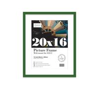 20X16" Green Frame With Mount For 16X12" Pictures 20mm Slim Edge Portrait And Landscape Display With Wall Hooks