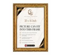 20x16 Inch Ornate Gold Picture Frame | Ornate Gold Photo & Poster Frame for Home Wall Décor, Jigsaw Puzzles & Artwork | Wall Mount | Portrait or Landscape.