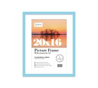 20X16" Light Blue Frame With Mount For A3 Pictures 20mm Thin Edge Portrait And Landscape Display With Wall Hooks