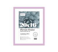 20X16" Lilac Frame With Mount For A3 Pictures 20mm Thin Edge Portrait And Landscape Display With Wall Hooks