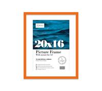 20X16" Orange Frame With Mount For A3 Pictures 20mm Slim Edge Portrait And Landscape Display With Wall Hooks