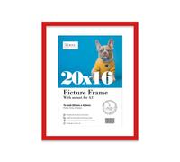 20X16" Red Frame With Mount For A3 Pictures 20mm Thin Edge Portrait And Landscape Display With Wall Hooks