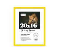 20X16" Yellow Frame With Mount For A3 Pictures 20mm Thin Edge Portrait And Landscape Display With Wall Hooks