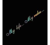 20X2.5CM My Life My Rules Car Decal Laser 3D Car Stickers Decals Creative Vinyl Car Styling Auto Stickers Car Body Rearview Mirror Glass Tank Cap Sticker Decoration