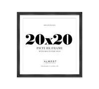 20x20 Black Ornate Photo Frame With White Mat For 19x19 Picture, Ready to Hang, 1 Pack