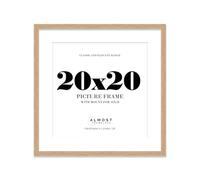 20x20 Oak Picture Frame with Mount for 18x18 Photos, Prints - Modern Square Wall Frame, 1 Pack