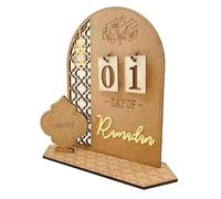 20x20cm Wooden Ramadan Calendar | Elegant Countdown Decor | Ramadan Home Decoration