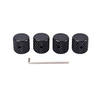 20x20mm Solid Full Aluminum Alloy Knob Button For Guitar Effect Pedal Cabinet 6mm Shaft Hole Black Color Bass Guitar Knobs Black Volume Control Knob Replacement Dome Knobs Guitar