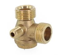 20x20x10mm Copper Check Valve with 3 Male Threads, Air Compressor Return Valve Connector, Reliable Replacement for Air Pump Repair