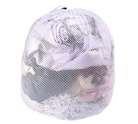 20x24 Inch Mesh Laundry Bag with Drawstring, Machine Washable White Net Washing Backpack, Delicates Wash Bags for Home Travel Hotel College Dorm Apartment