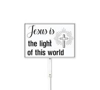 20x30 CM Christmas Yard Sign With Stake Jesus Is Light of the World Nativity Sign Nativity Decor Christian Christmas Decor Aluminum Sign Christmas Yards & Lawn Decorations Winter Outdoor Decor