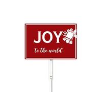 20x30 CM Christmas Yard Sign With Stake Joy to the World Aluminum Sign Christmas Yards & Lawn Decorations Winter Outdoor Decor Sturdy & Strong Easy to Install