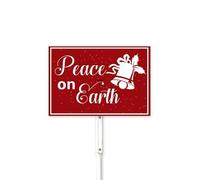 20x30 CM Christmas Yard Sign With Stake Peace on Earth, World Peace Sign,Peace Loving Decor, Peaceful Place Decor Aluminum Sign Christmas Yards & Lawn Decorations Winter Outdoor Decor