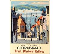 20x30cm Metal Tin Sign,Old World Cornwall Great Western Railway Advert Art Plaque Home Wll Decor For Coffee Bar Room Vintage Decor