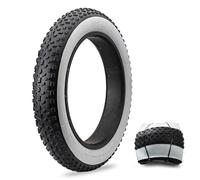 20x4.0 26x4.0 Inch Fat Tires for E-Bike, Puncture Resistant Folding Bike Tires with Inner Tubes, All Terrain Replacement Tire Set for Mountain, Commuter, Beach Cruiser(WHITE,20x4.0)