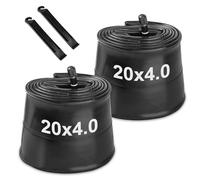 20x4 Fat Bike Inner Tube: Hycline 2-Pack Electric Fat Tire Tubes AV 32mm Schrader Valve, Premium Butyl Rubber Puncture Resistant Replacement Tubes with 2 Tire Levers