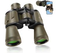 20x50 Binoculars for Adults High Powered, Military Compact HD Waterproof Binoculars with Low Light Vision for Bird Watching Travel Hunting Football Games Stargazing with Carrying Case and Strap(Mud)