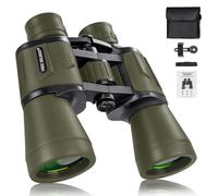 20x50 Hunting Binoculars for Adults with Low Light Night Vision - 28mm Large Eyepiece Professional Waterproof Binoculars for Bird Watching Hiking Concert Travel with BAK4 Prism FMC Lens, Green