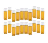 20x5ML Clear Glass Essential Oil Bottles, Perfect for On-The-Go & DIY Gifts, Refillable Mini Jars for Perfume and Samples - Amber+White Cap