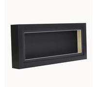 20x8 1.5 Inch (4cm) Extra Deep Wood 3D Deep Box Picture Frame Display Memory Box With Black Mount For Medals Memorabilia Flowers etc