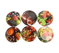 20xGlass Jar Lids Twist Off 82mm Metal Replacement Caps for Jam Honey Pickle Vegetables Fruits Plain Colors Metal Preserving Lid (Mixed Fruits - Berry)