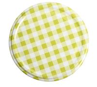 20xGlass Jar Lids Twist Off 82mm Metal Replacement Caps for Jam Honey Pickle Vegetables Fruits Plain Colors Metal Preserving Lid (Checkered Green)