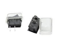 21 * 15mm 2PIN Kcd1 Rocker Switch Snap-in ON/OFF Position 6A 250V 10A125V Copper Feet With Cover 5Pcs(5pcs black)