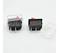 21 * 15mm 2PIN Kcd1 Rocker Switch Snap-in ON/OFF Position 6A 250V 10A125V Copper Feet With Cover 5Pcs(5pcs red)