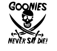 21.2CM*22.9CM Goonies Never Say Die Decal Sticker Personality Fashion Car Stickers Decoration(Black)
