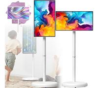 21.5"/24"/27"/32" Mobile Portable Smart TV with 4K UHD Ultra HD touch display, Android OS 4G/8G RAM+64G/128G Storage,Rotatable Stand for Indoor/Outdoor Movie, Video Call, Gaming(32inches,8GB+128GB)