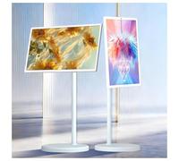 21.5"/24"/27"/32" Portable Smart TV On Wheels - 4K UHD Touch Screen With Built-In Camera, 8+128GB, 5-8H Playtime, Full Rotation For Zoom & Presentations(4+64GB,27IN)