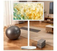 21.5"/24"/27"/32" Portable Smart TV On Wheels - Android Touch Screen Monitor With Webcam, 8+128GB, 5-8H Battery & Full Swivel Rotation(4+64gb,27IN)