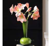 21.5" Artificial Amaryllis Flowers 3pcs Pink Fake Silk Flowers Faux Belladonna Lily for Home Office Hotel Decoration Wedding Centerpiece Bouquet(3pcs,Pink)