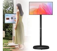 21.5 Inch Mobile Smart Touch Screen, 1080p 4+64G Portable Monitor, 6000mAh Battery Operated, Rotating Touch TV,Black-4+64G